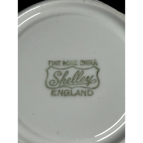 Shelley STOCKS Pattern Demitasse Cup and Saucer Dainty Shape Bone China England - Picture 8 of 9